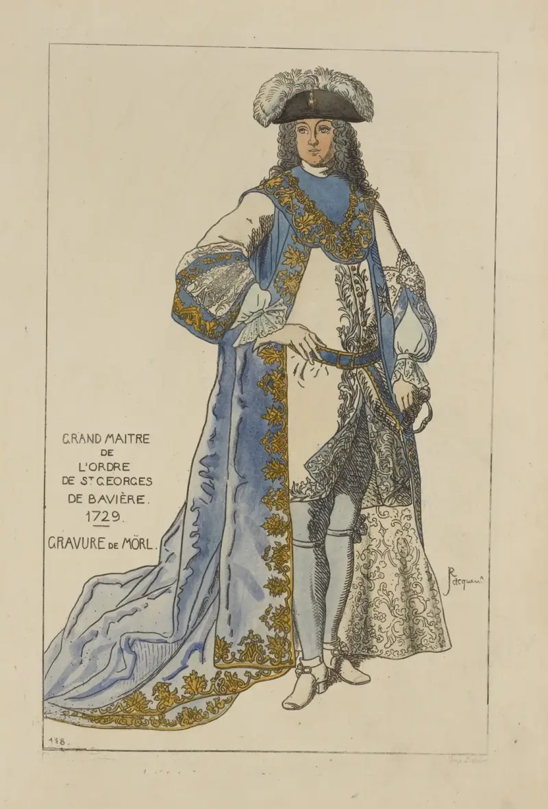 Grand Maitre de l’ordre de St. Georges de Bavière. 1729. Gravure de Mörl. av Raphaël Jacquemin