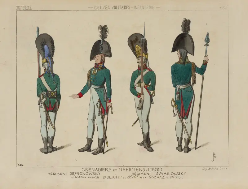 Grenadiere und Offiziere, (1801) von Raphaël Jacquemin