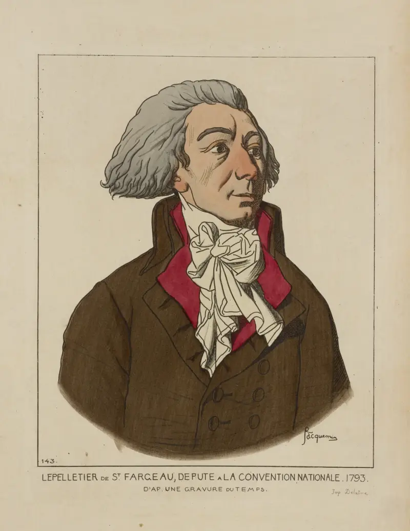 Lepilletier de St. Fargeau, deputerad i nationalkonventet. 1793. Efter en samtida gravyr. av Raphaël Jacquemin