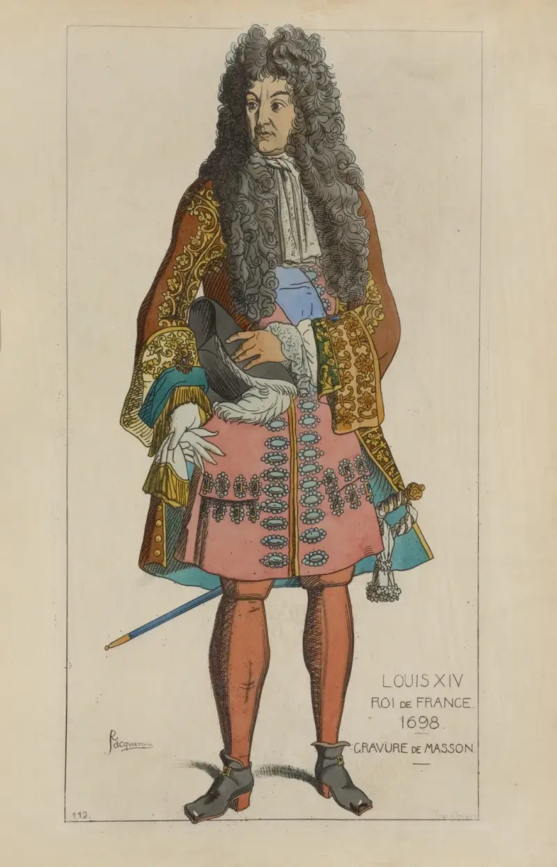 Ludwig XIV., König von Frankreich. 1698. Gravur von Masson von Raphaël Jacquemin