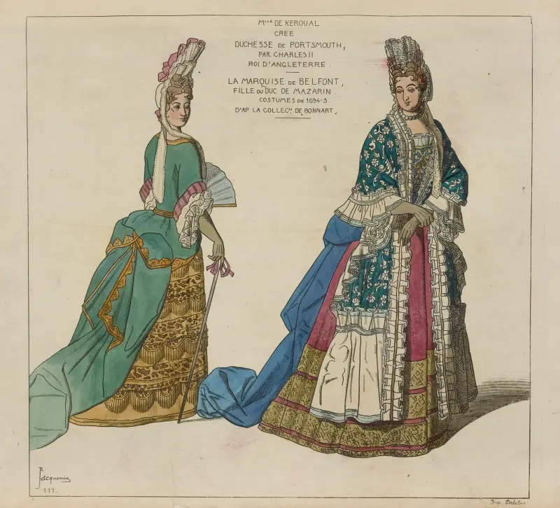 Mlle. de Keroual utnämns till hertiginna av Portsmouth av Karl II, Englands kung. av Raphaël Jacquemin