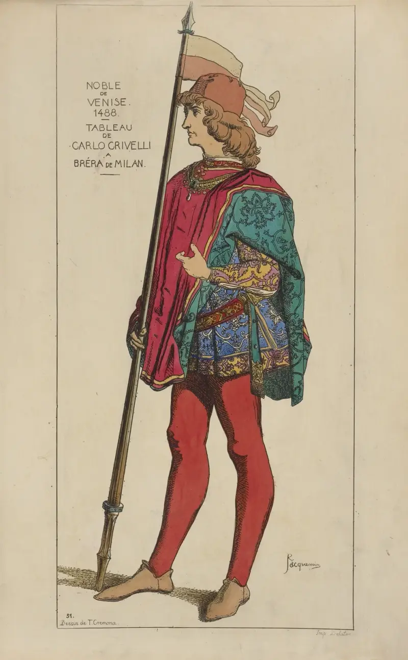 Venezianischer Adliger. 1488. Gemälde von Carlo Crivelli in der Brera in Mailand von Raphaël Jacquemin
