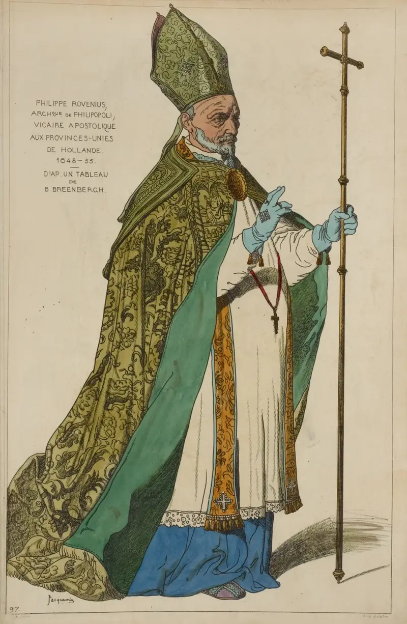 Philippe Rovenius, Erzbischof von Philippopolis, apostolischer Vikar in den Vereinigten Provinzen Holland. 1648–55. von Raphaël Jacquemin