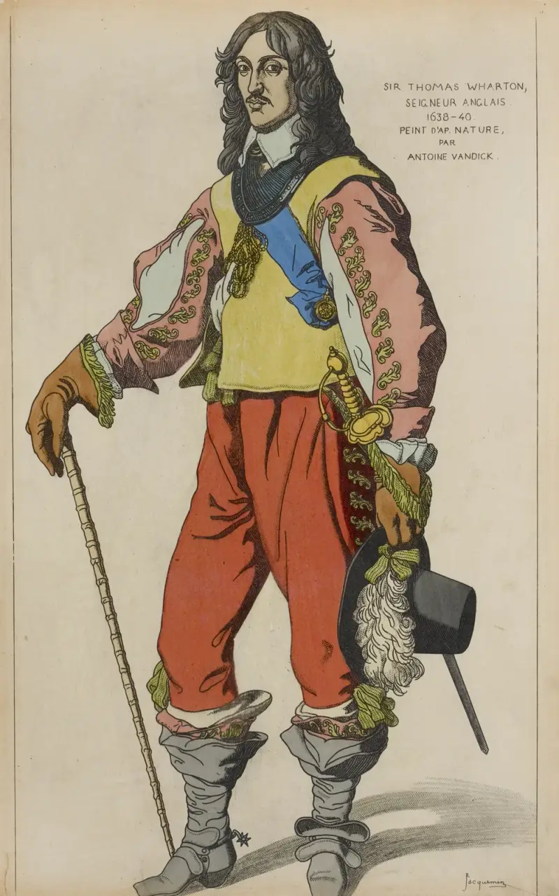 Sir Thomas Wharton, seigneur Anglais 1638-40. Peint d’ap[res] nature, par Antoine Vandick. av Raphaël Jacquemin