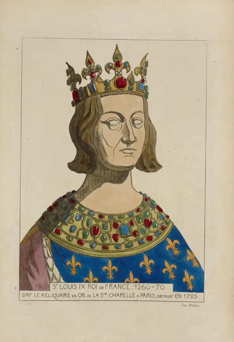 Ludvig IX av Frankrike, 1260–70. Efter relikskrinet i guld från Sainte-Chapelle i Paris, förstört 1793. av Raphaël Jacquemin