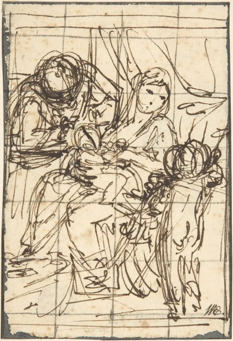 Den heliga familjen med Johannes döparen av Anton Raphael Mengs