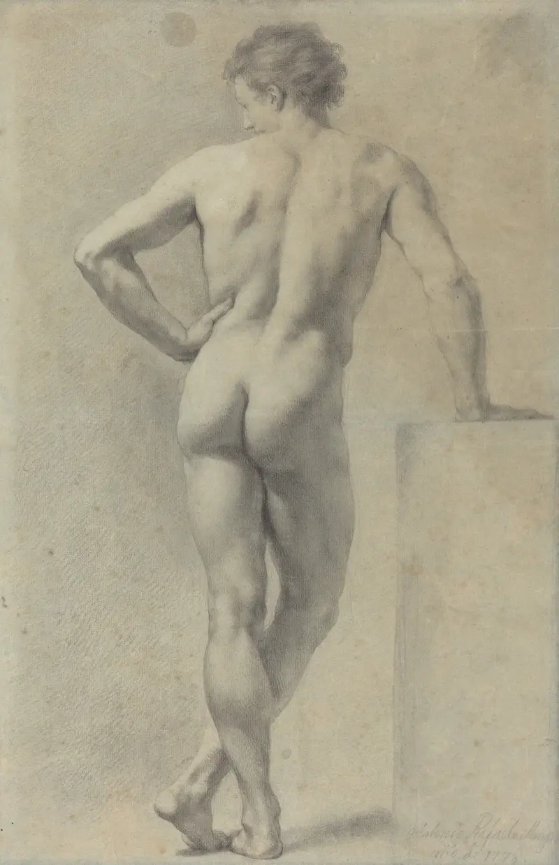Männliche Aktstudie, 1778 von Anton Raphael Mengs