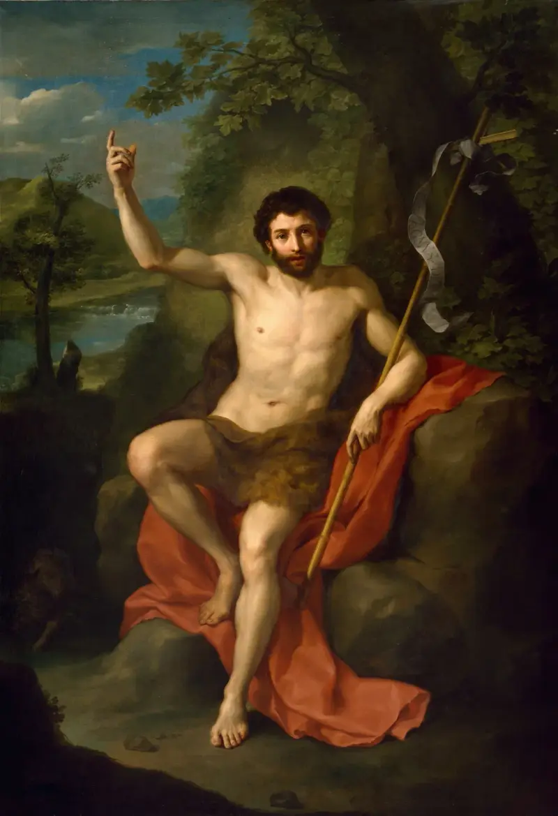 Saint John the Baptist Preaching in the Wilderness av Anton Raphael Mengs
