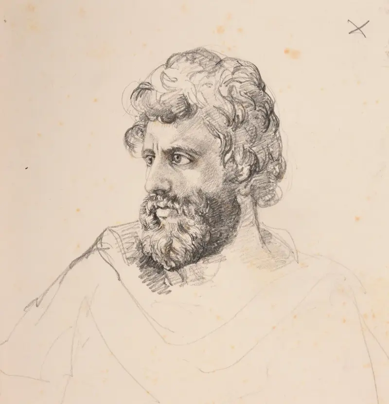 Étude de tête d’homme av Jacques-Raymond Brascassat