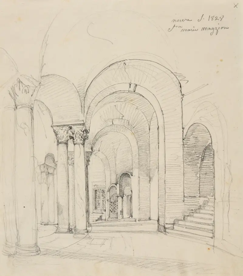 Interiör av Santa Maria Maggiore i Nocera av Jacques-Raymond Brascassat