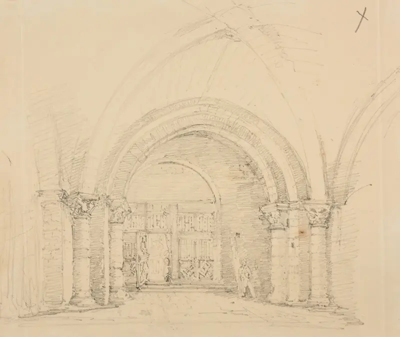 Interiör av norra portalen i katedralen Notre-Dame-de-l’Annonciation i Puy-en-Velay av Jacques-Raymond Brascassat