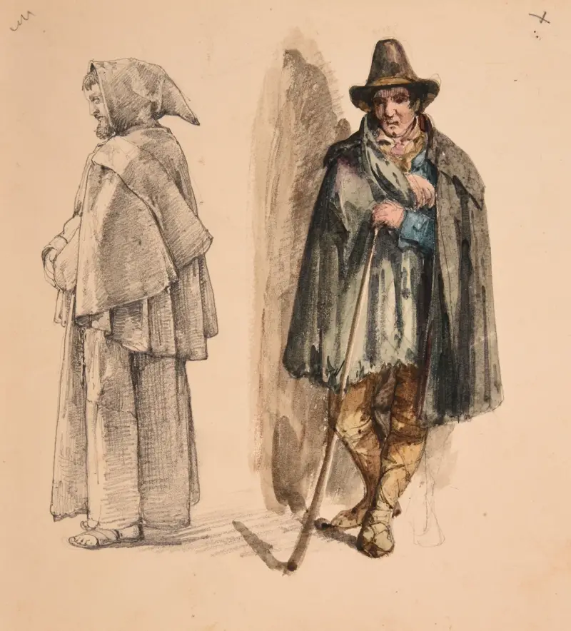 Munk och herde av Jacques-Raymond Brascassat