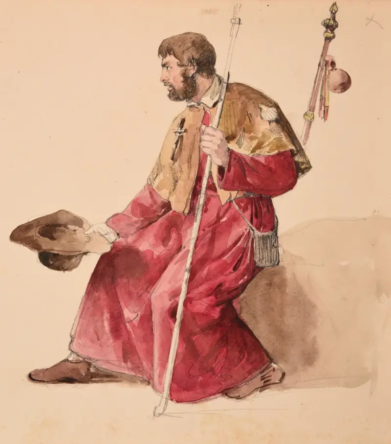 Tiggande pilgrim av Jacques-Raymond Brascassat