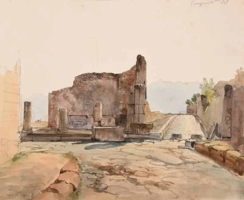 Gator och ruiner i Pompeji av Jacques-Raymond Brascassat