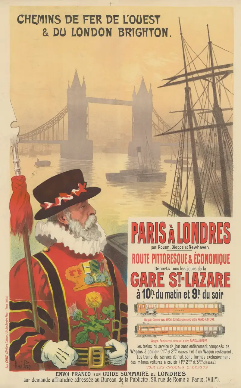 Chemins de fer de l’Ouest & du London Brighton. Paris à Londres par Rouen av René Péan