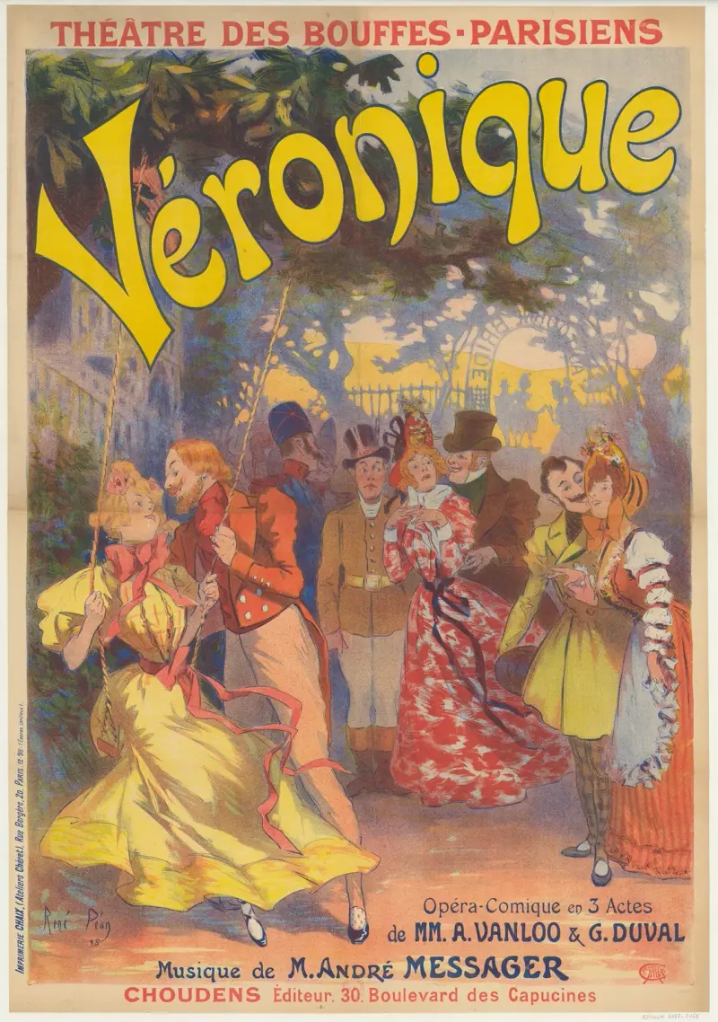 Théâtre des Bouffes-Parisiens. Véronique, opéra-comique en trois actes de MM. A. Vanloo & G. Duval av René Péan