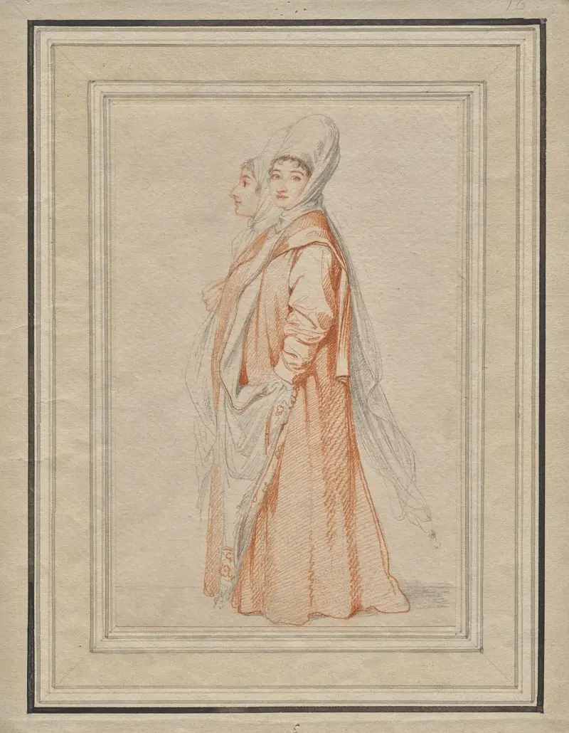 Two Veiled Young Women, probably Lilla Amnani and her sister av Richard Cosway