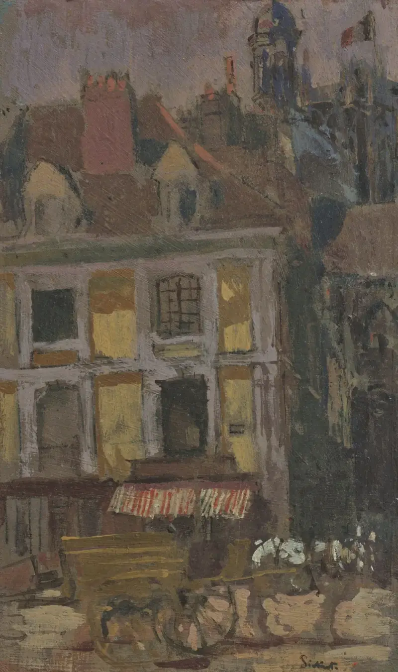 La Rue Notre Dame and the Quai Duquesne av Walter Richard Sickert