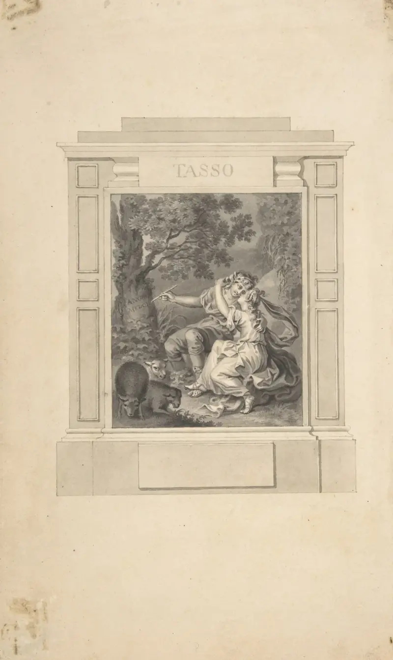Fronticepiece for Tasso’s Poems av Richard Westall