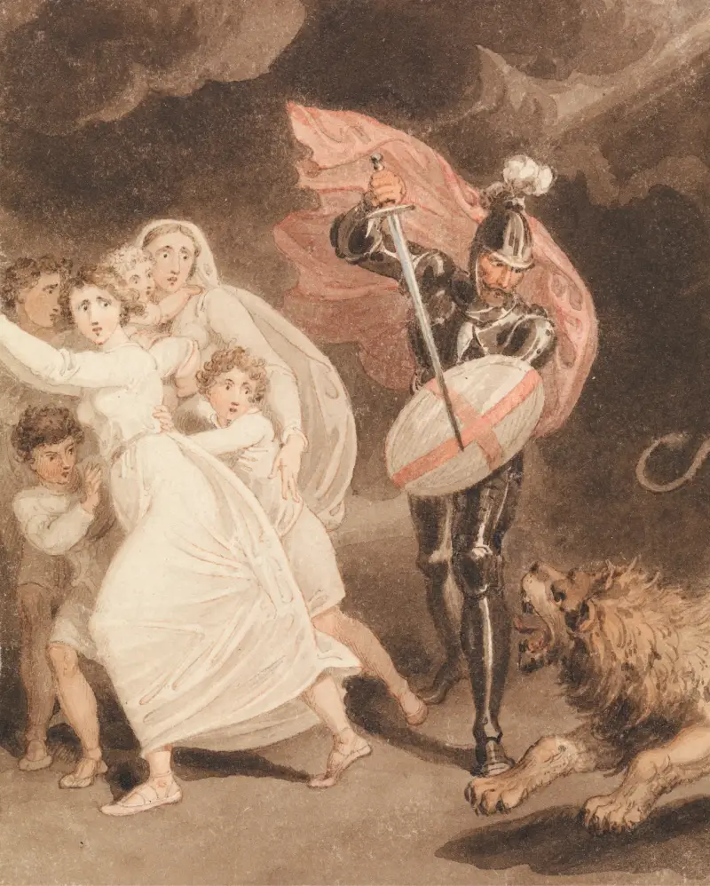 Greatheart’s Battle with Grim av Richard Westall