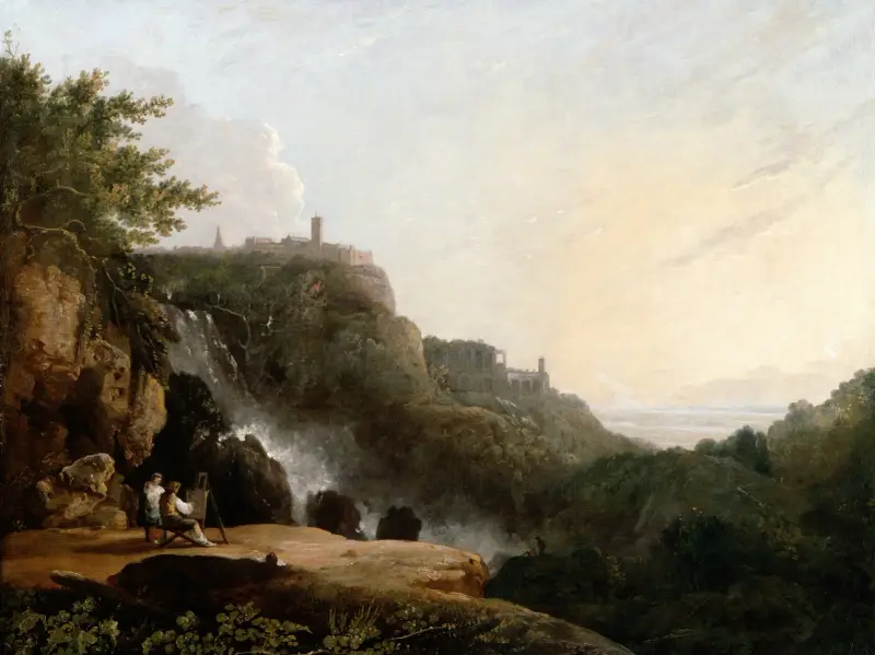 View of Tivoli- the Cascatelle and the ‘Villa of Maecenas’ av Richard Wilson