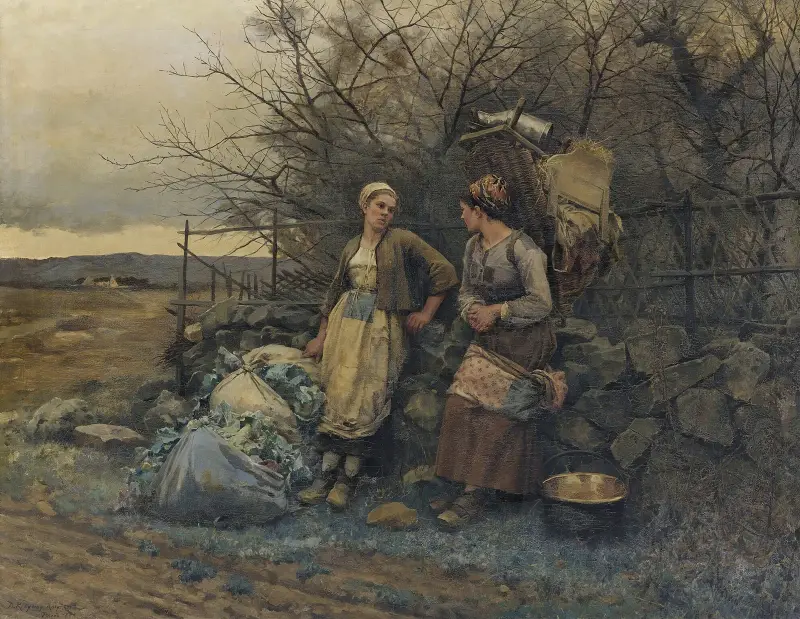 Wartende junge Frauen von Daniel Ridgway Knight