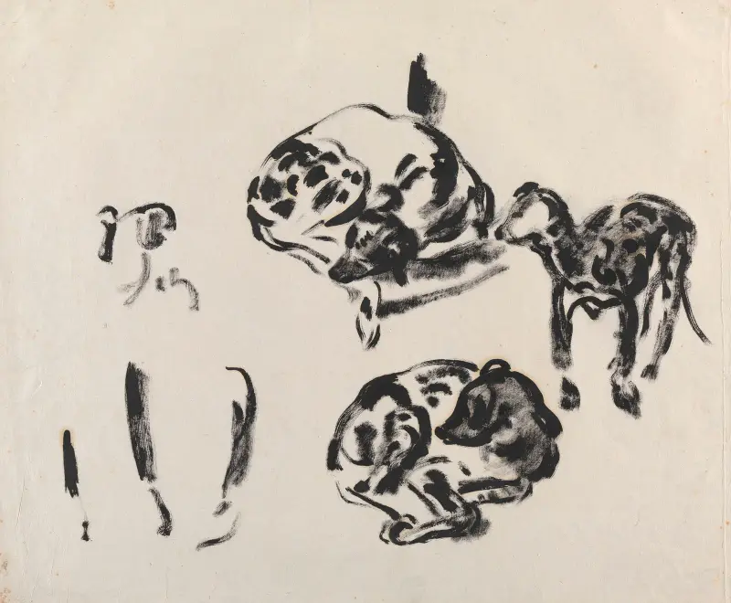 Studie av hundar av Rik Wouters