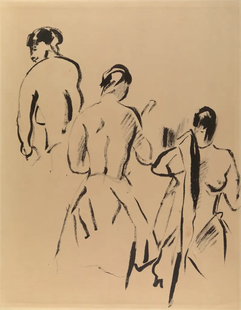Studie mit drei nackten Figuren von Rik Wouters