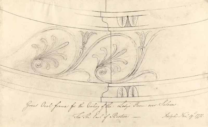 Headfort House, Ireland: Detail of the Lady’s Room Ceiling av Robert Adam