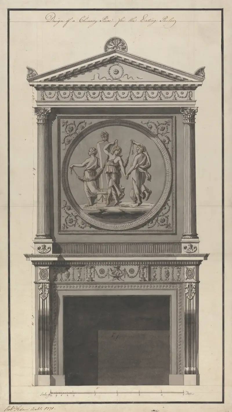 Headfort House, Ireland: Elevation of the Eating Parlor av Robert Adam
