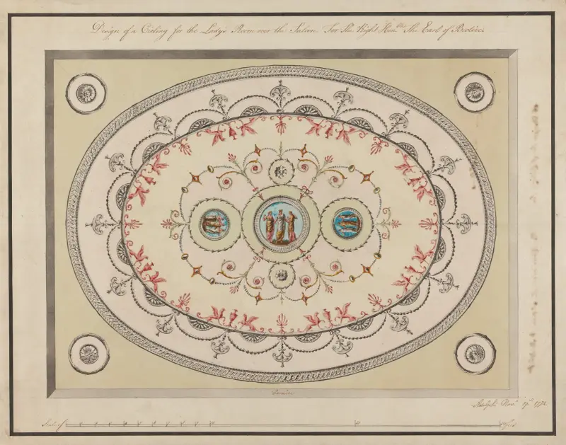 Headfort House, Ireland: Lady’s Room Ceiling av Robert Adam