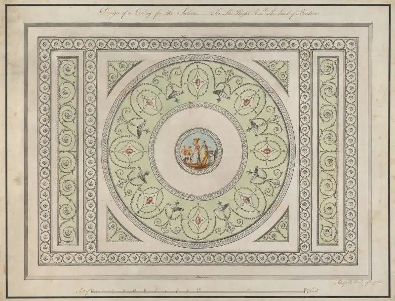 Headfort House, Ireland: Saloon Ceiling av Robert Adam