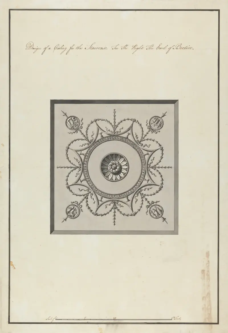 Headfort House, Ireland: Staircase Ceiling av Robert Adam