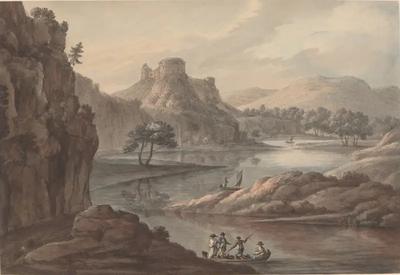 Krajina s řekou a hradem, Robert Adam