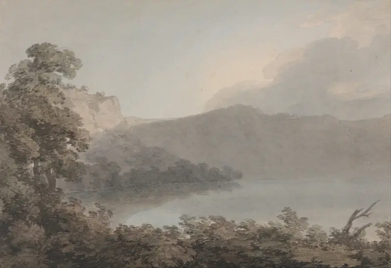 Lake of Vico Between Rome and Florence av John Robert Cozens