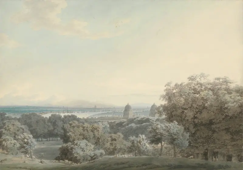 London from Greenwich Hill av John Robert Cozens