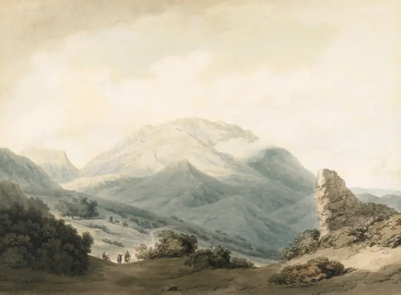 Mount Parnassus from the Road Between Livadia and Delphi av John Robert Cozens