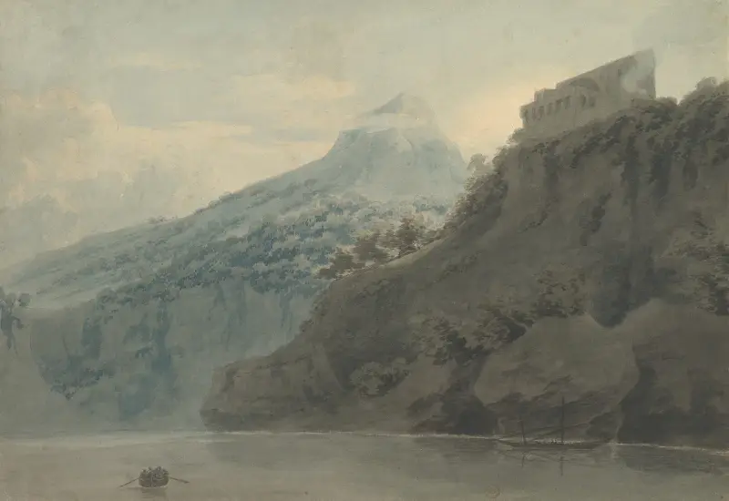 On the Gulf of Salerno near Vietri av John Robert Cozens