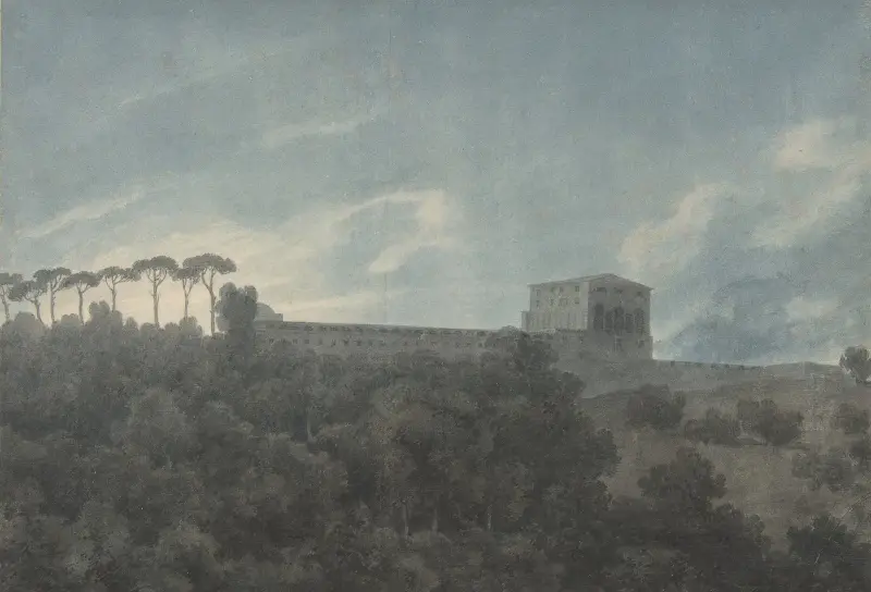View of the Villa Lante on the Janiculum in Rome av John Robert Cozens