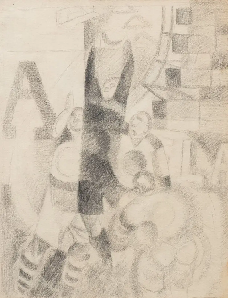 Studie för Cardifflaget av Robert Delaunay