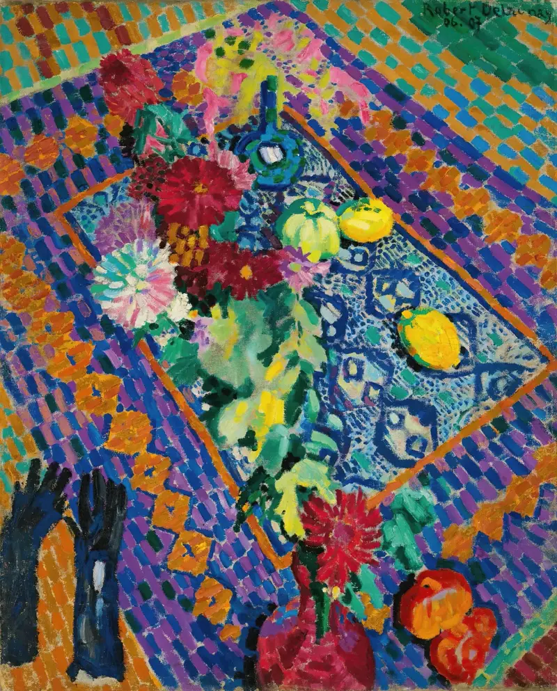 Stilleben med handskar av Robert Delaunay