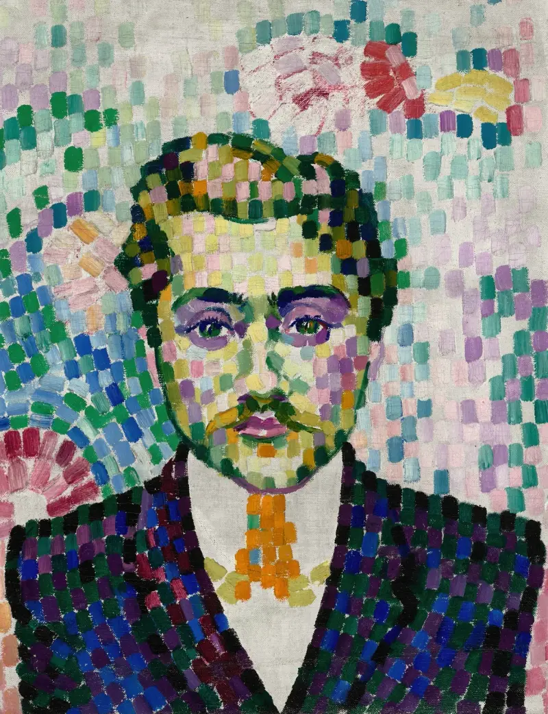 Porträtt av Jean Metzinger av Robert Delaunay
