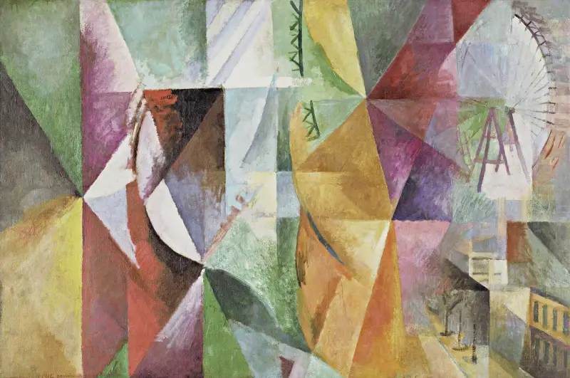 De tre fönstren, tornet och hjulet av Robert Delaunay