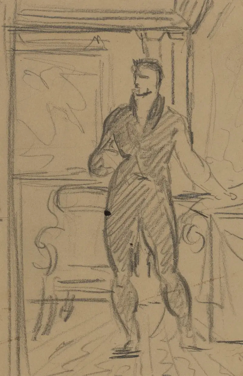 Figurstudie av man i formell kostym av Benjamin Robert Haydon