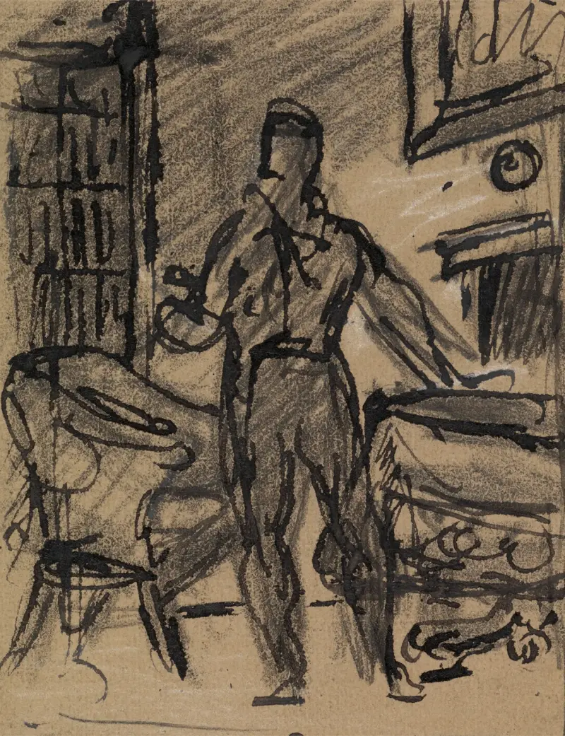 Figurstudie av man i formell kostym av Benjamin Robert Haydon