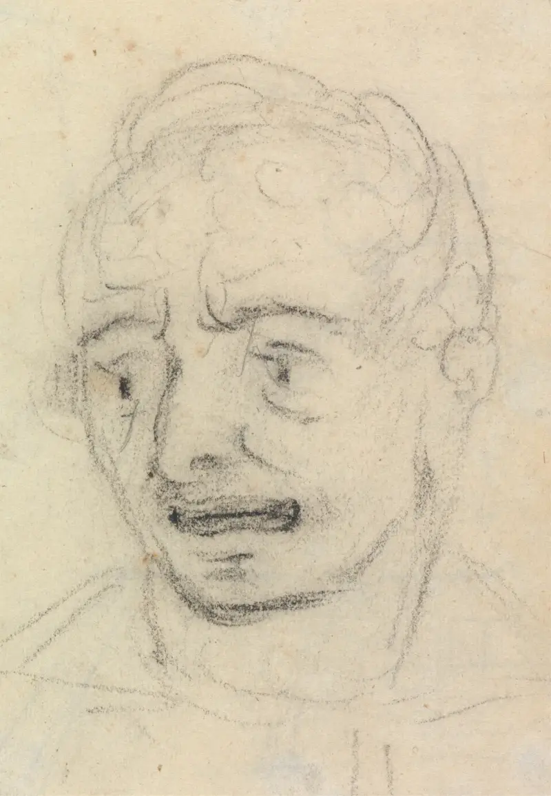 Porträtstudie eines männlichen Gesichtsausdrucks von Benjamin Robert Haydon
