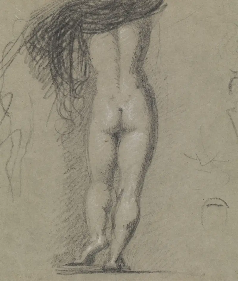 Rear View Study of a Nude Figure av Benjamin Robert Haydon