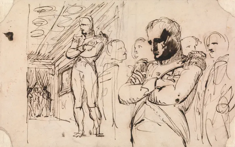 Studier av Napoleon med korslagda armar, med andra figurer av Benjamin Robert Haydon
