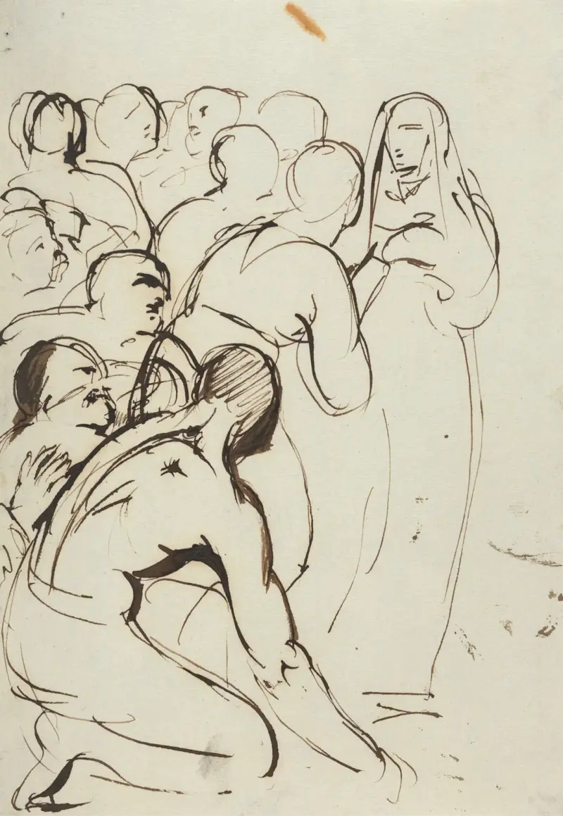 Studie av en grupp figurer, knästående och stående av Benjamin Robert Haydon