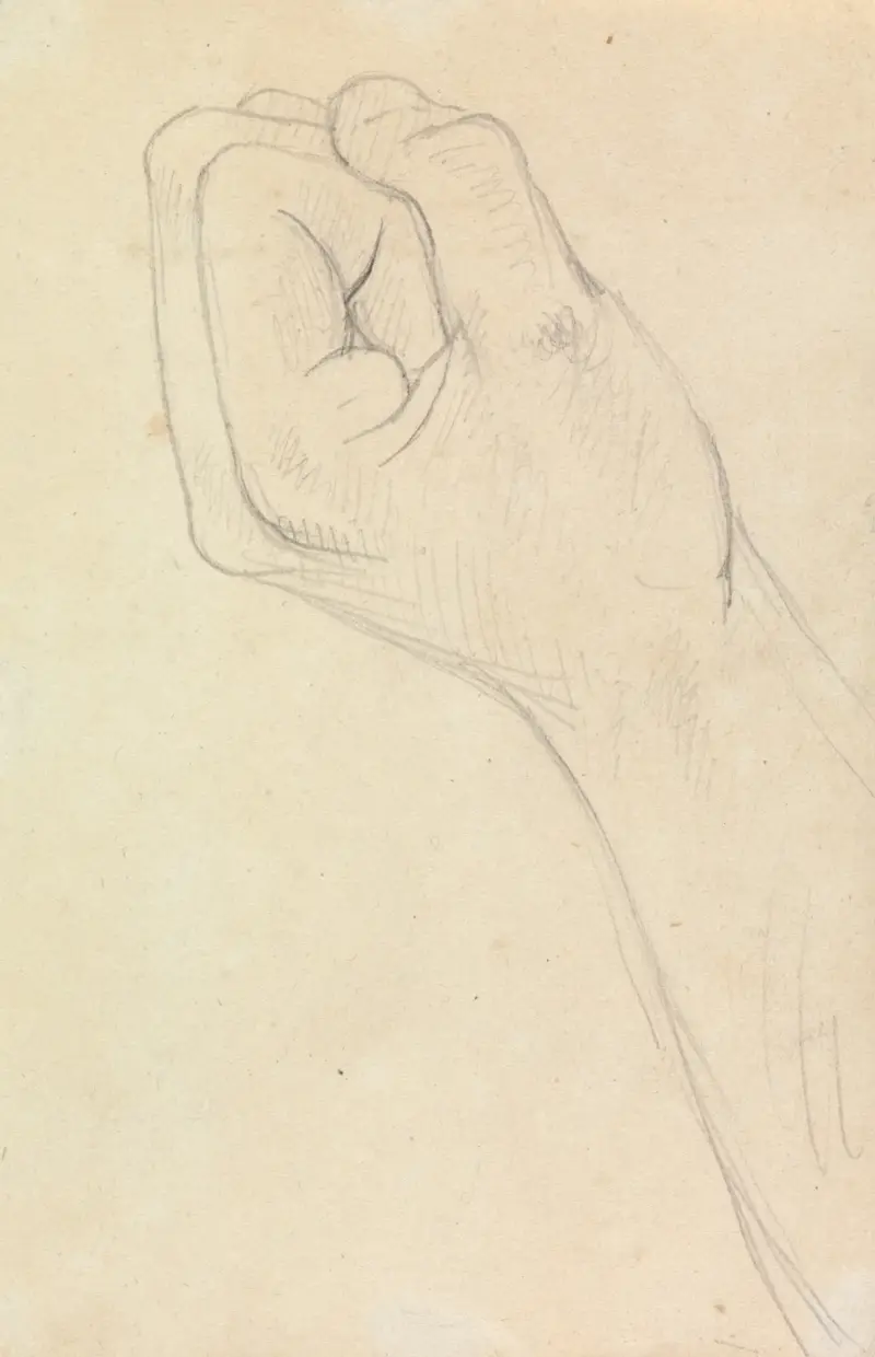Studie av en hand, knuten till en näve av Benjamin Robert Haydon
